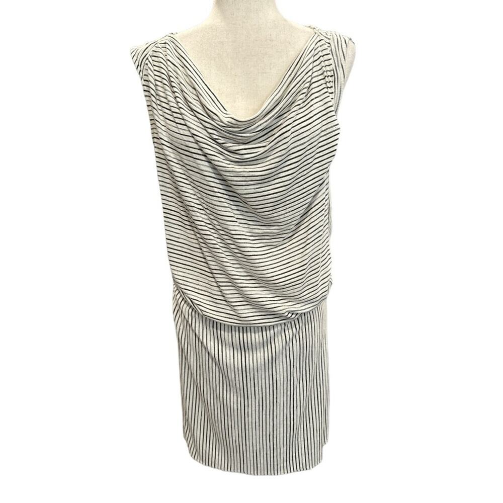 Derek Lam Striped Jersey Knit Drop Waist Dress Size M - Picture 2 of 10
